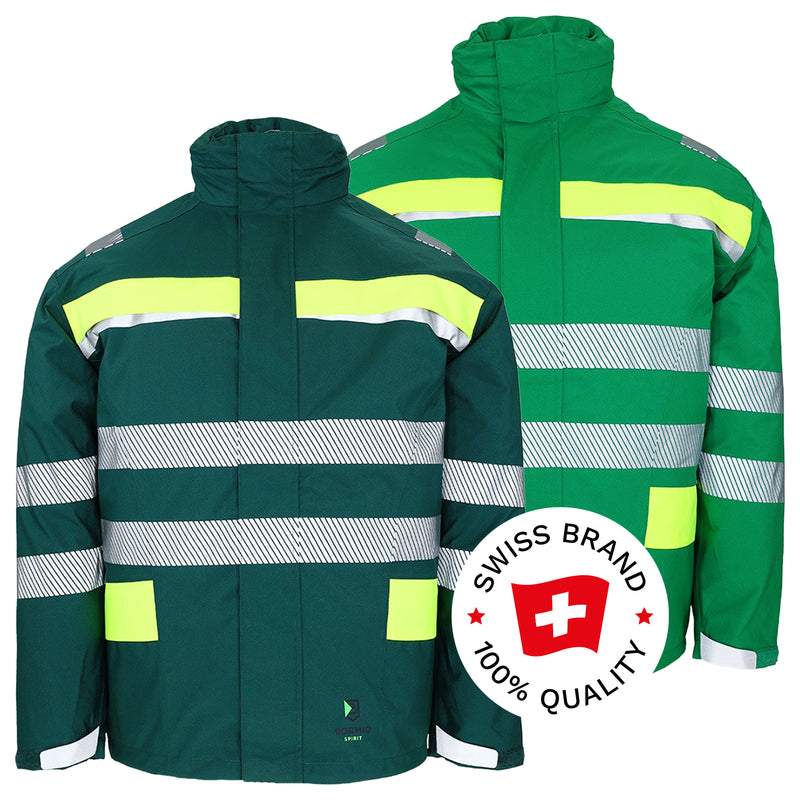 Warnschutz Regenjacke | Klasse 1 | PE | Polyester Oxford mit PU-Lamination | wasserdicht, atmungsaktiv & winddicht | 210 g/m² | Bormio Spirit Thorgard