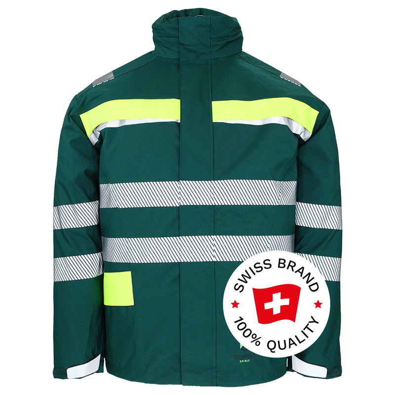 Warnschutz Regenjacke | Klasse 1 | PE | Polyester Oxford mit PU-Lamination | wasserdicht, atmungsaktiv & winddicht | 210 g/m² | Bormio Spirit Thorgard