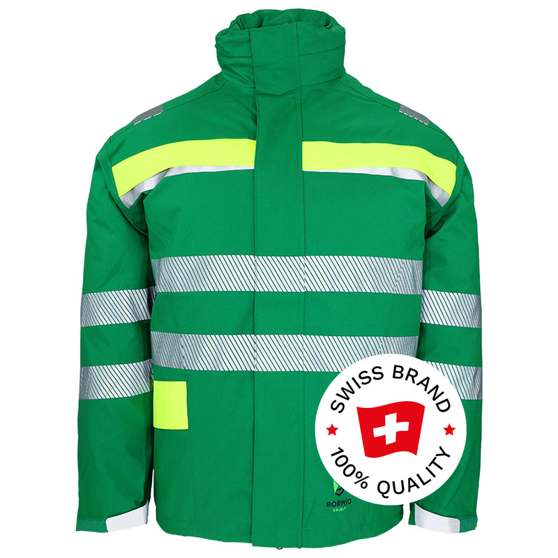 Warnschutz Regenjacke | Klasse 1 | PE | Polyester Oxford mit PU-Lamination | wasserdicht, atmungsaktiv & winddicht | 210 g/m² | Bormio Spirit Thorgard