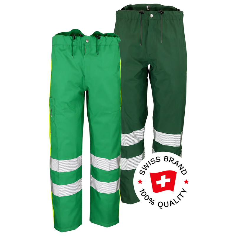 Warnschutz Regenhose | EN 343 Kl. 4 wasserdicht | 19’000 mm WS | PE/PU | 360° 3M-Reflexstreifen | 210 g/m² | Bormio Safety Nordin