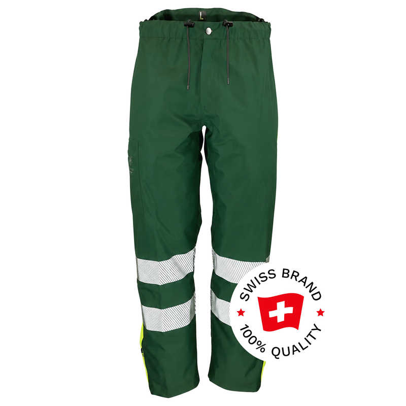 Warnschutz Regenhose | EN 343 Kl. 4 wasserdicht | 19’000 mm WS | PE/PU | 360° 3M-Reflexstreifen | 210 g/m² | Bormio Safety Nordin