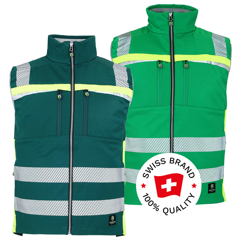 Warnschutz Weste | Klasse 1 | PE | 3-Lagen-Softshell | winddicht, wasserabweisend & elastisch | 310 g/m² | Bormio Spirit Malin