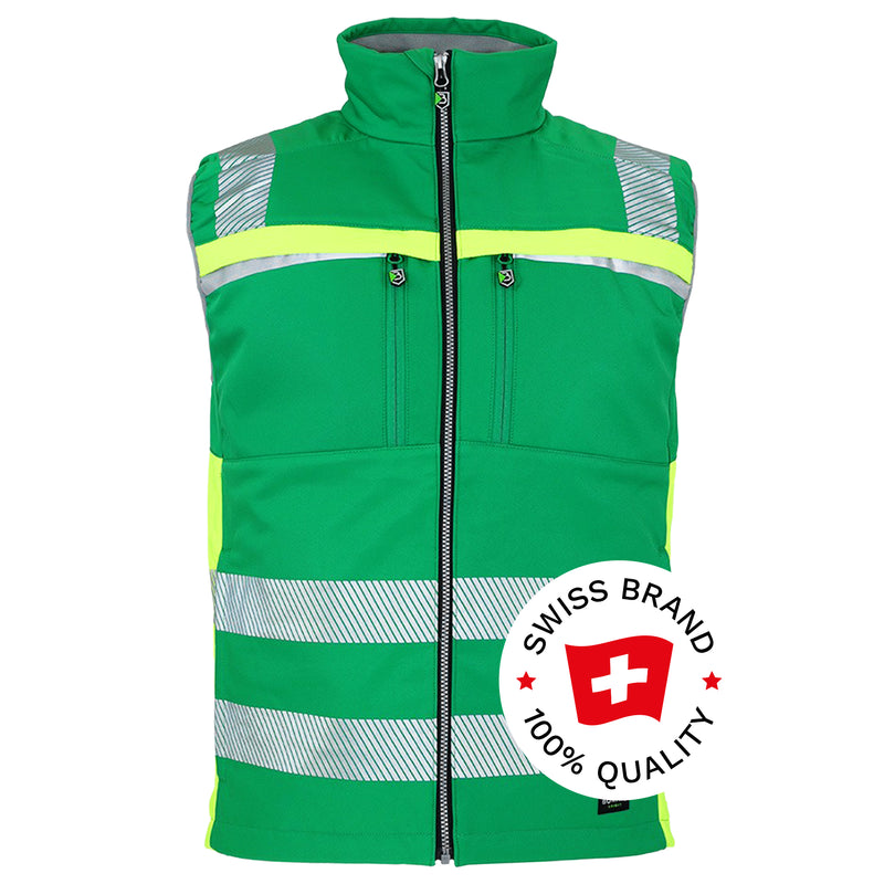 Warnschutz Weste | Klasse 1 | PE | 3-Lagen-Softshell | winddicht, wasserabweisend & elastisch | 310 g/m² | Bormio Spirit Malin
