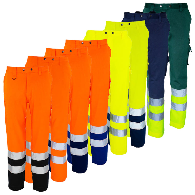 Warnschutz Bundhose | Klasse 2 | PE/Baumwolle | 3-fach gesteppte Kappnähte | schmutzabweisend | 300 g/m² | Bormio Safety Tödi