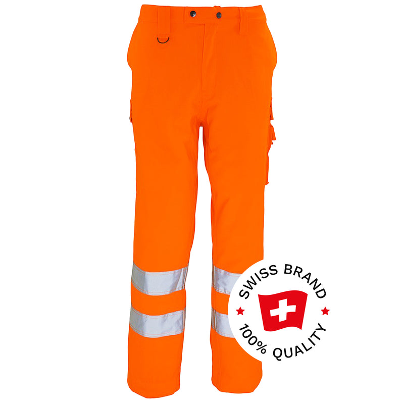 Warnschutz Bundhose | Klasse 2 | PE/Baumwolle | 3-fach gesteppte Kappnähte | schmutzabweisend | 300 g/m² | Bormio Safety Tödi