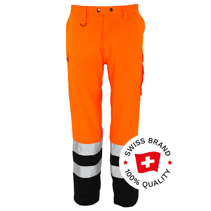 Warnschutz Bundhose | Klasse 2 | PE/Baumwolle | 3-fach gesteppte Kappnähte | schmutzabweisend | 300 g/m² | Bormio Safety Tödi