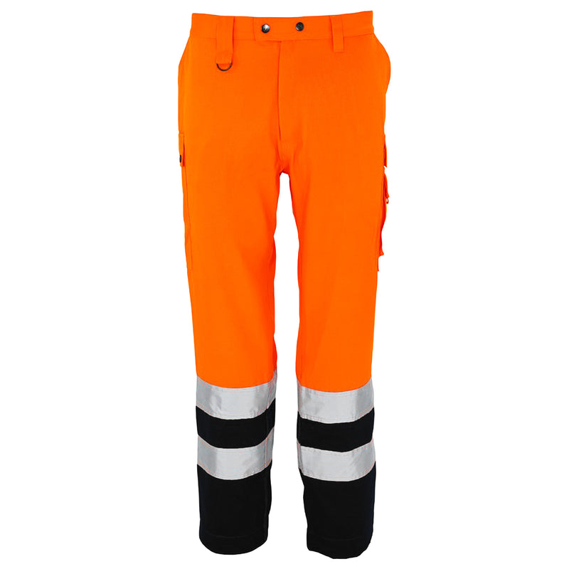 Warnschutz Bundhose | Klasse 2 | PE/Baumwolle | 3-fach gesteppte Kappnähte | schmutzabweisend | 300 g/m² | Bormio Safety Tödi