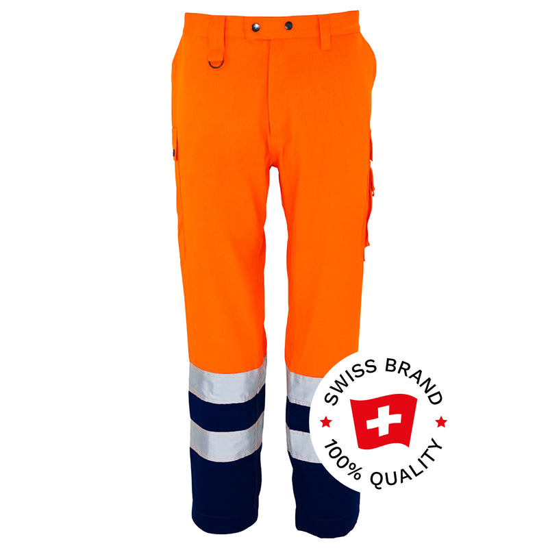 Warnschutz Bundhose | Klasse 2 | PE/Baumwolle | 3-fach gesteppte Kappnähte | schmutzabweisend | 300 g/m² | Bormio Safety Tödi
