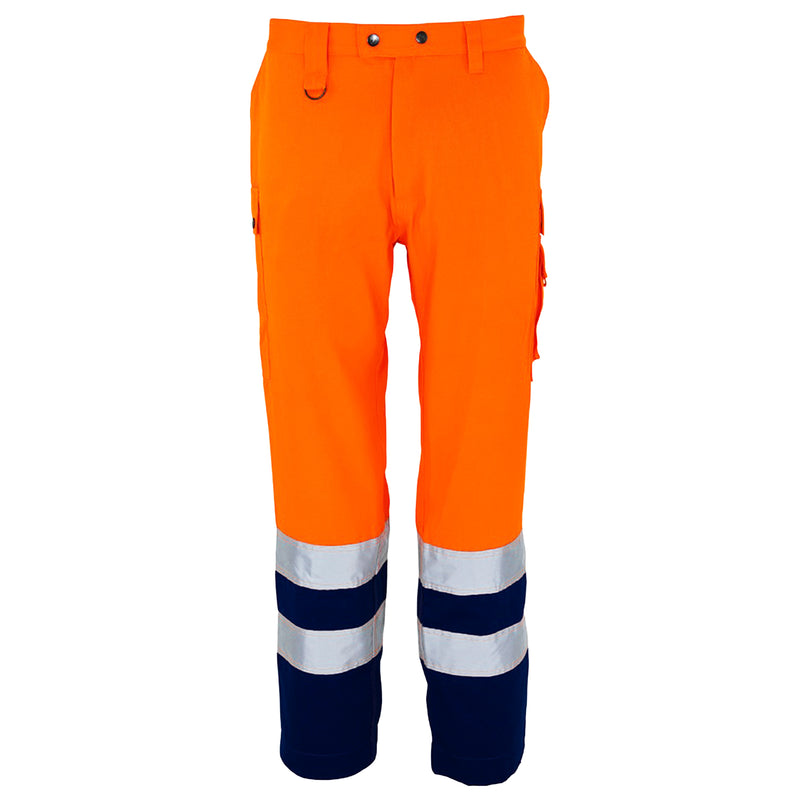 Warnschutz Bundhose | Klasse 2 | PE/Baumwolle | 3-fach gesteppte Kappnähte | schmutzabweisend | 300 g/m² | Bormio Safety Tödi