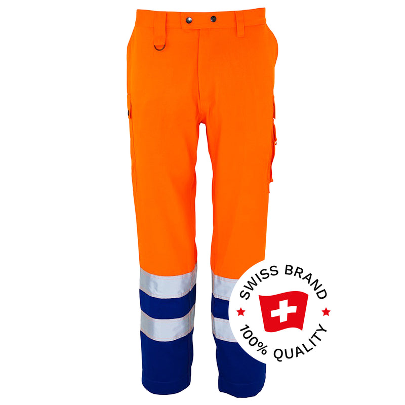 Warnschutz Bundhose | Klasse 2 | PE/Baumwolle | 3-fach gesteppte Kappnähte | schmutzabweisend | 300 g/m² | Bormio Safety Tödi