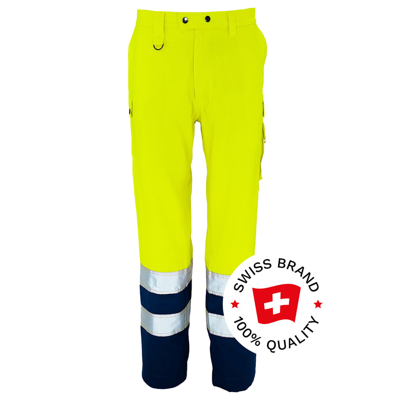 Warnschutz Bundhose | Klasse 2 | PE/Baumwolle | 3-fach gesteppte Kappnähte | schmutzabweisend | 300 g/m² | Bormio Safety Tödi