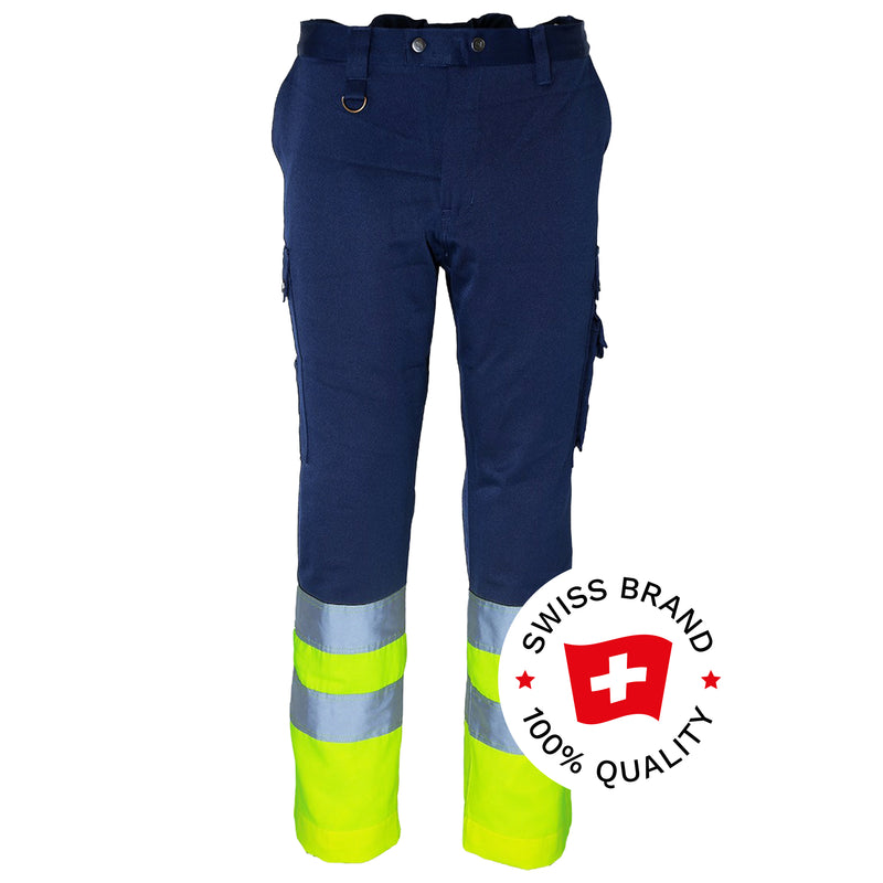 Warnschutz Bundhose | Klasse 2 | PE/Baumwolle | 3-fach gesteppte Kappnähte | schmutzabweisend | 300 g/m² | Bormio Safety Tödi