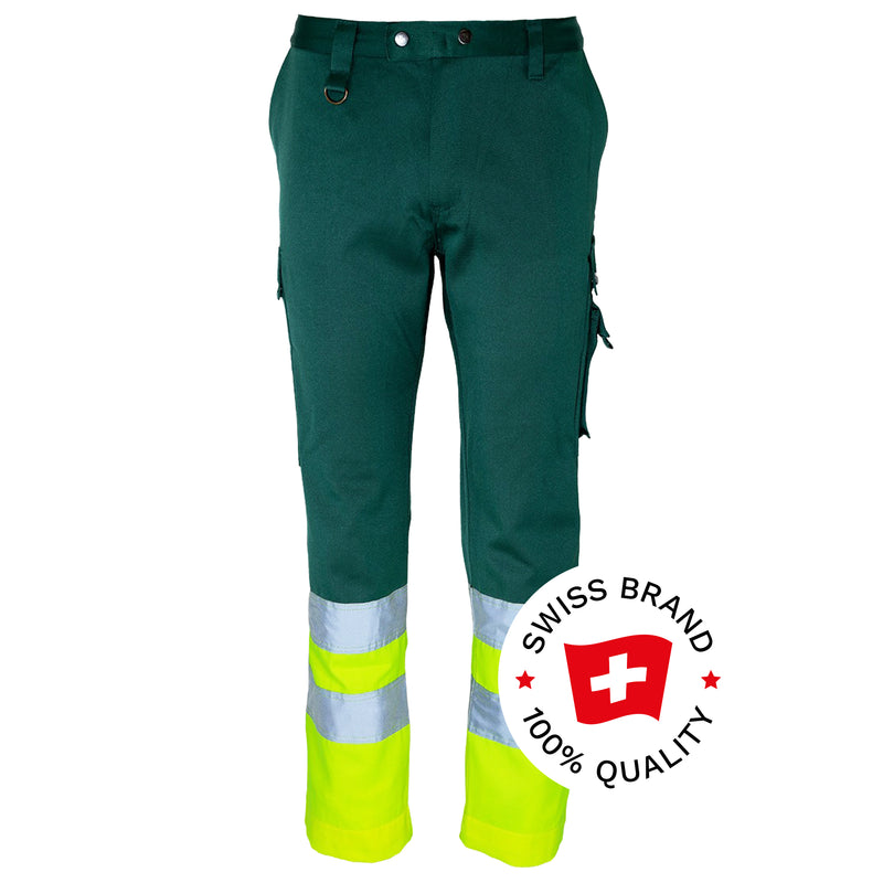 Warnschutz Bundhose | Klasse 2 | PE/Baumwolle | 3-fach gesteppte Kappnähte | schmutzabweisend | 300 g/m² | Bormio Safety Tödi
