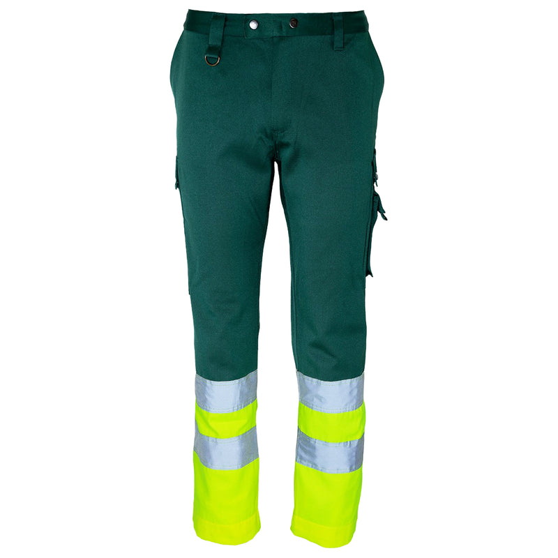 Warnschutz Bundhose | Klasse 2 | PE/Baumwolle | 3-fach gesteppte Kappnähte | schmutzabweisend | 300 g/m² | Bormio Safety Tödi