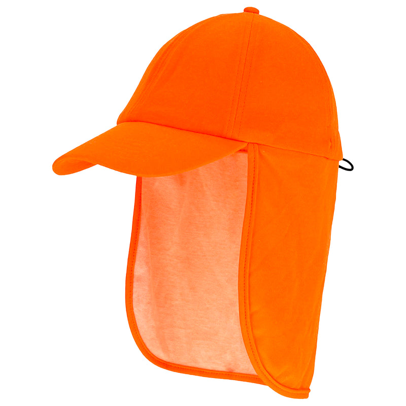 Sonnenschutz-Cap | mit Nackenschutz | UPF 50+ | Orange/Schwarz | One Size | Bormio Spirit Kina