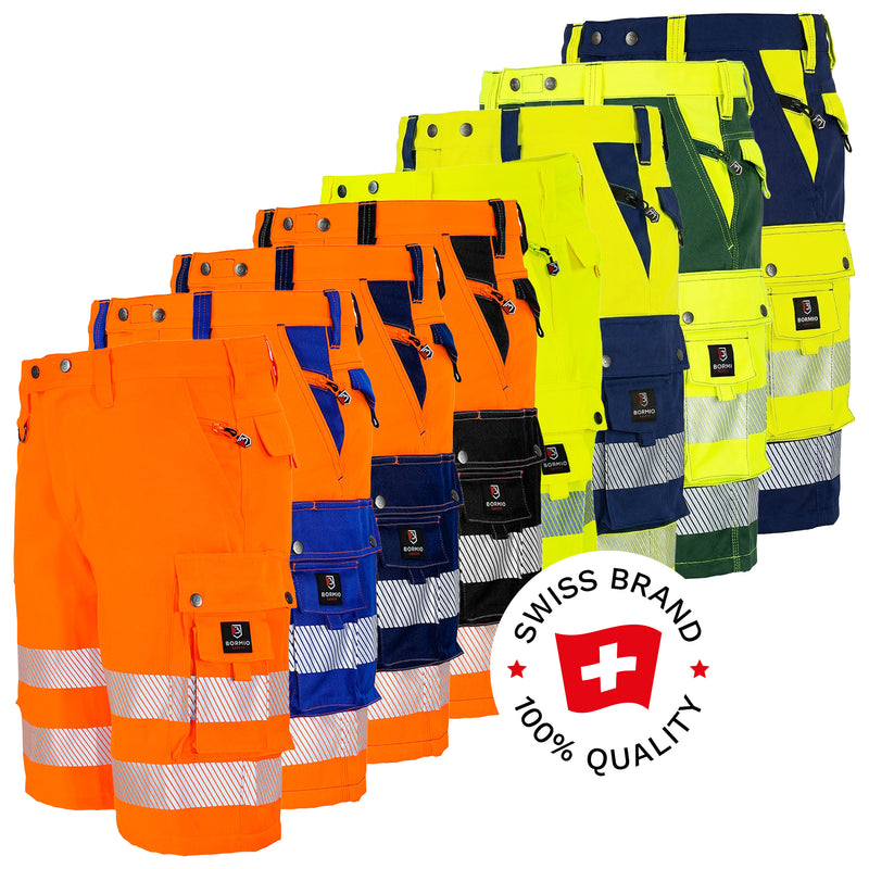 Warnschutz Shorts | Klasse 2 | PE/Baumwolle | grössenverstellbar | 300 g/m² | Bormio Safety Titlis