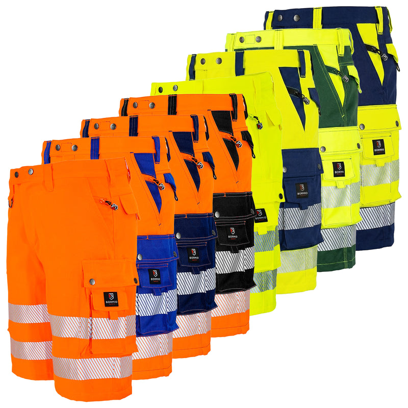 Warnschutz Shorts | Klasse 2 | PE/Baumwolle | grössenverstellbar | 300 g/m² | Bormio Safety Titlis