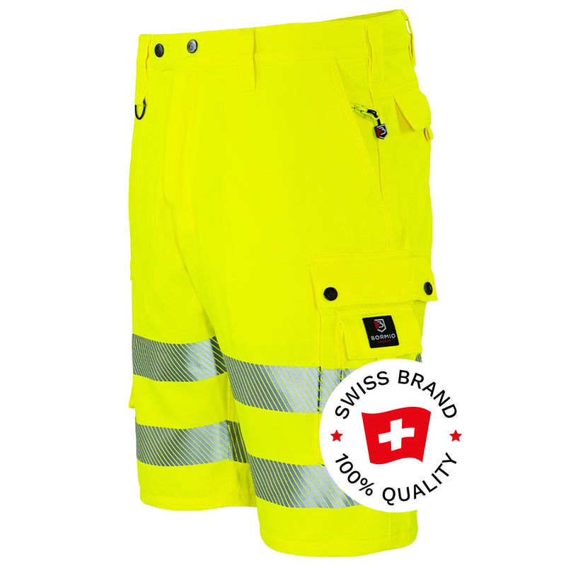 Warnschutz Shorts | Klasse 2 | PE/Baumwolle | grössenverstellbar | 300 g/m² | Bormio Safety Titlis