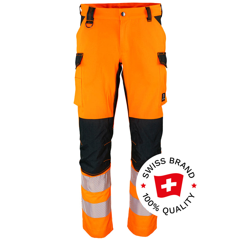 Warnschutz Hose | Klasse 2 | PE/Baumwolle/Spandex | strapazierfähig & elastisch | 290 g/m² | Cordura-Stretcheinsatz | Bormio Safety Generoso
