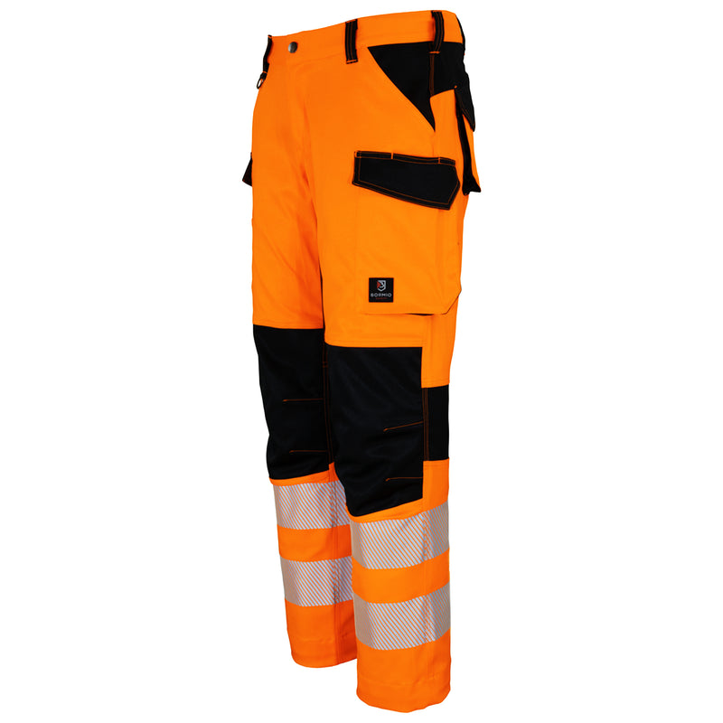 Warnschutz Hose | Klasse 2 | PE/Baumwolle/Spandex | strapazierfähig & elastisch | 290 g/m² | Cordura-Stretcheinsatz | Bormio Safety Generoso