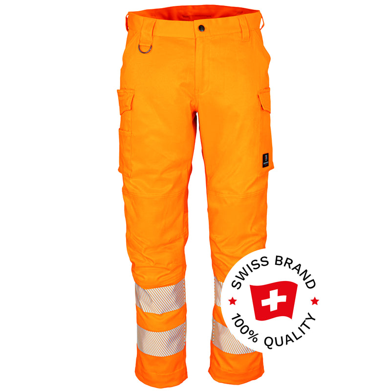 Warnschutz Hose | Klasse 2 | PE/Baumwolle/Spandex | strapazierfähig & elastisch | 290 g/m² | Cordura-Stretcheinsatz | Bormio Safety Generoso