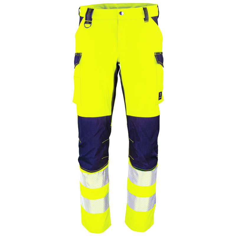 Warnschutz Hose | Klasse 2 | PE/Baumwolle/Spandex | strapazierfähig & elastisch | 290 g/m² | Cordura-Stretcheinsatz | Bormio Safety Generoso