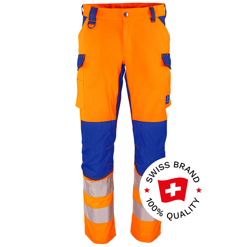 Warnschutz Hose | Klasse 2 | PE/Baumwolle/Spandex | strapazierfähig & elastisch | 290 g/m² | Cordura-Stretcheinsatz | Bormio Safety Generoso