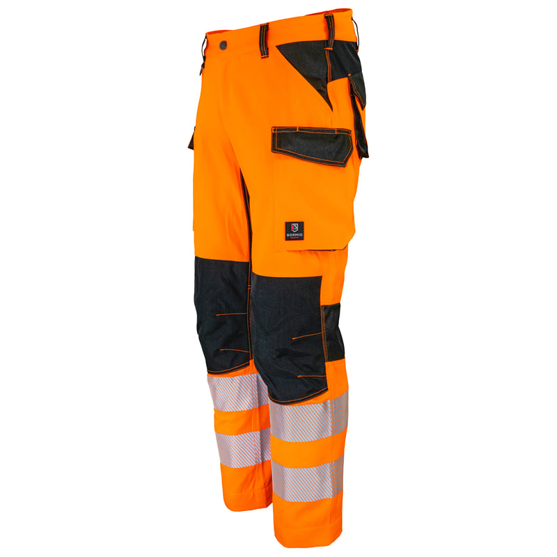Warnschutz Hose | Klasse 2 | PE/Baumwolle | strapazierfähig & elastisch | verstärkte Knieeinschubtaschen | 300 g/m² | Bormio Safety Montalin