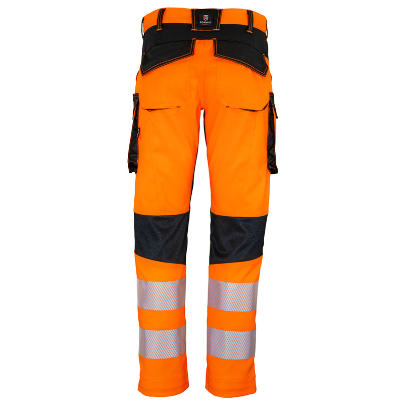 Warnschutz Hose | Klasse 2 | PE/Baumwolle | strapazierfähig & elastisch | verstärkte Knieeinschubtaschen | 300 g/m² | Bormio Safety Montalin