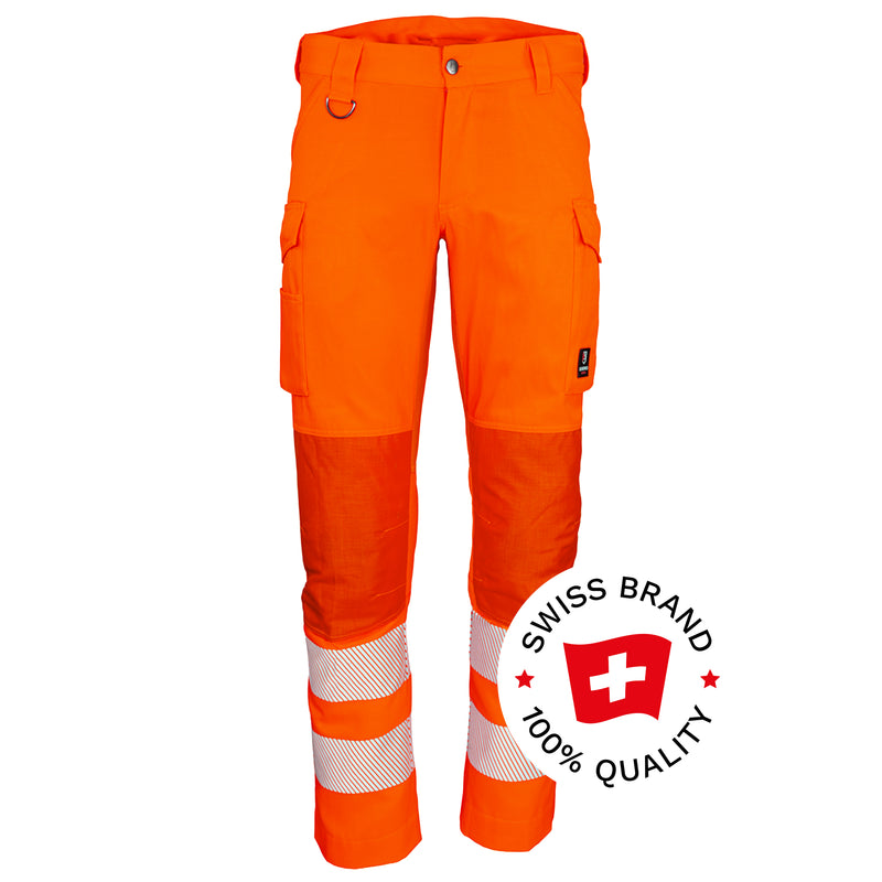 Warnschutz Hose | Klasse 2 | PE/Baumwolle | strapazierfähig & elastisch | verstärkte Knieeinschubtaschen | 300 g/m² | Bormio Safety Montalin