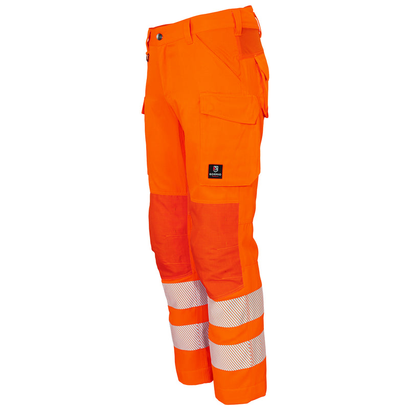 Warnschutz Hose | Klasse 2 | PE/Baumwolle | strapazierfähig & elastisch | verstärkte Knieeinschubtaschen | 300 g/m² | Bormio Safety Montalin