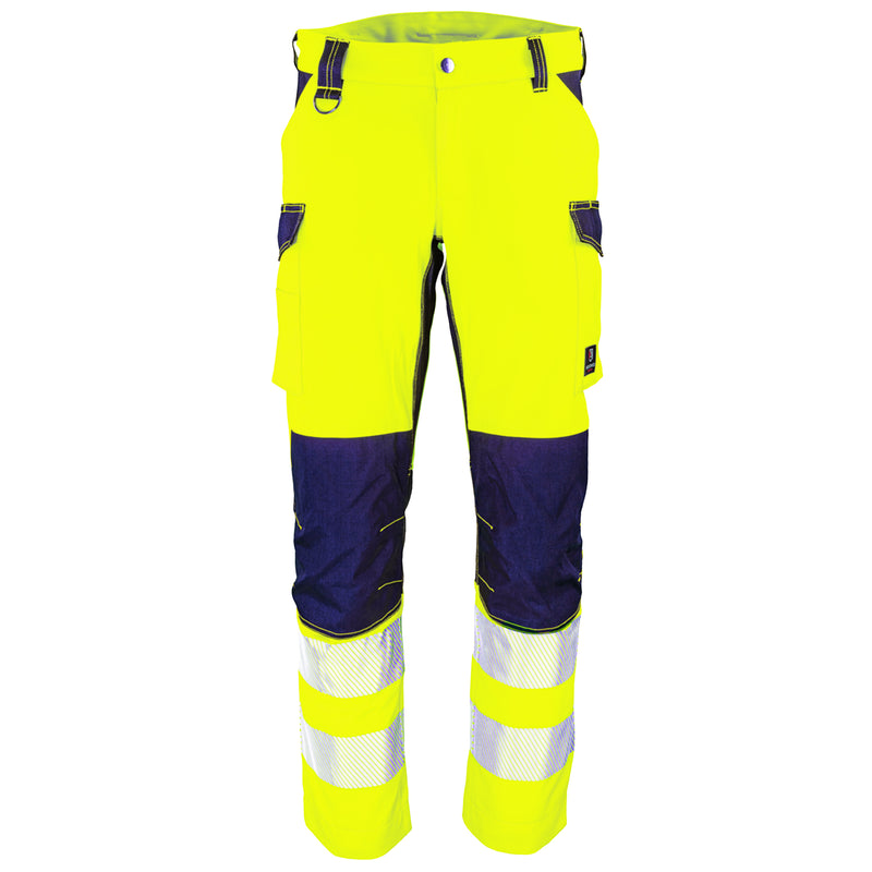 Warnschutz Hose | Klasse 2 | PE/Baumwolle | strapazierfähig & elastisch | verstärkte Knieeinschubtaschen | 300 g/m² | Bormio Safety Montalin