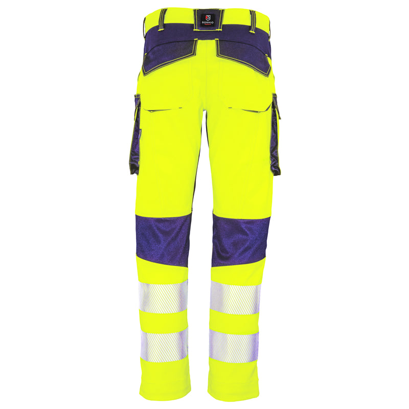 Warnschutz Hose | Klasse 2 | PE/Baumwolle | strapazierfähig & elastisch | verstärkte Knieeinschubtaschen | 300 g/m² | Bormio Safety Montalin