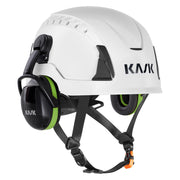 KASK SC1 Gehörschutz Grün, Montagebeispiel am KASK-Helm, Ansicht 2