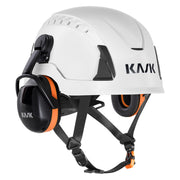 KASK SC3 Gehörschutz Orange, Montagebeispiel am KASK-Helm, Ansicht 2