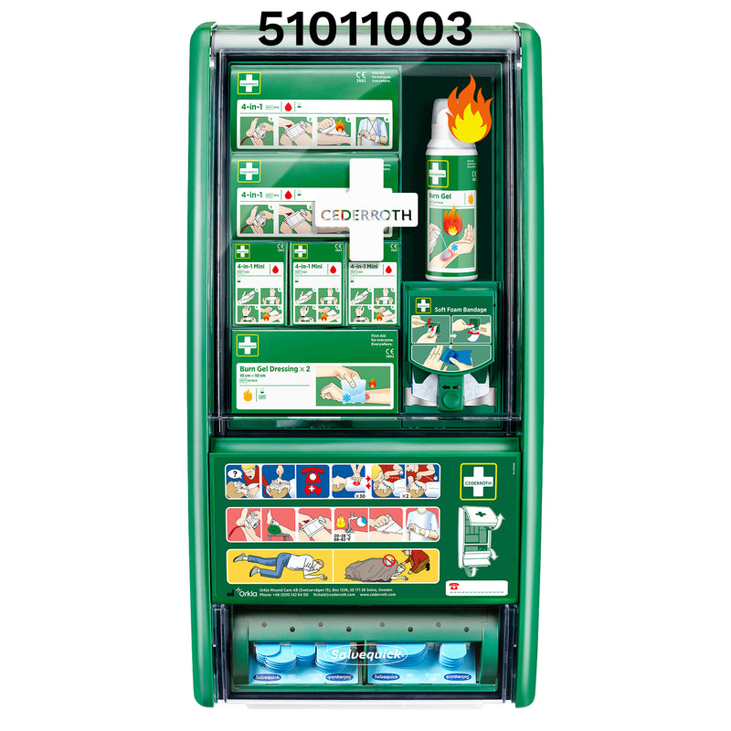 First Aid & Burn Station | Erste-Hilfe-Station | für Verbrennungen, Schnittverletzungen & Wunden | Cederroth 51011003