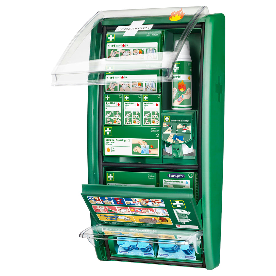 First Aid & Burn Station | Erste-Hilfe-Station | für Verbrennungen, Schnittverletzungen & Wunden | Cederroth 51011003