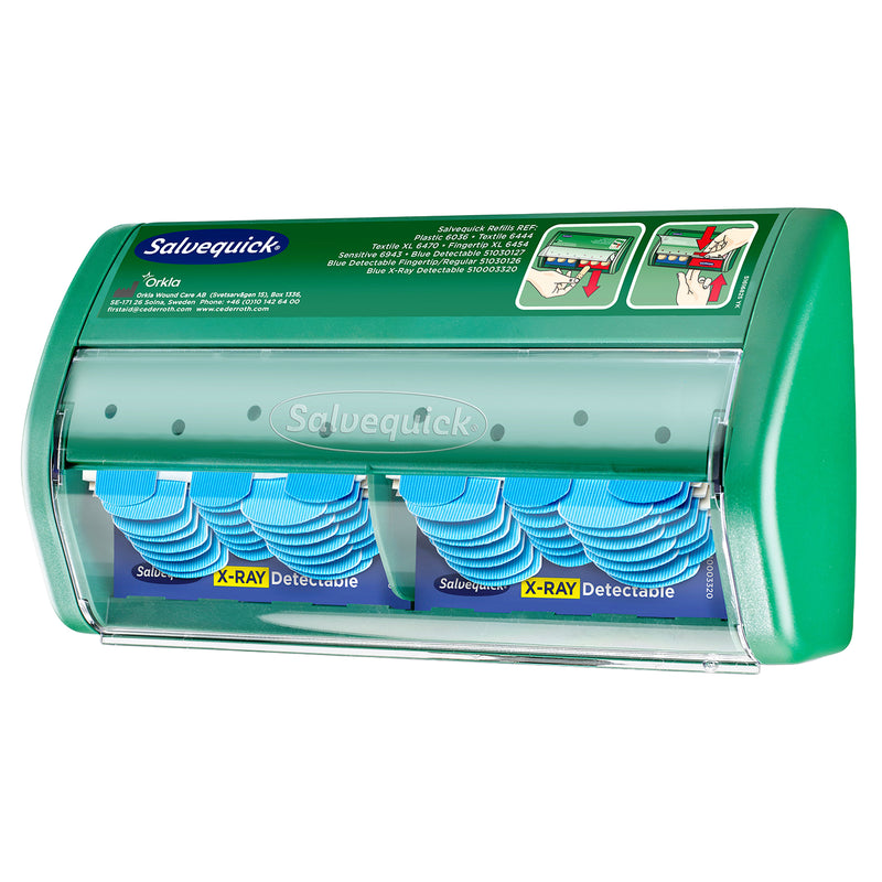 Salvequick X-Ray Detectable Pflasterspender | röntgen- & metalldetektierbare Pflaster | für Lebensmittelbereiche | Cederroth 510003295