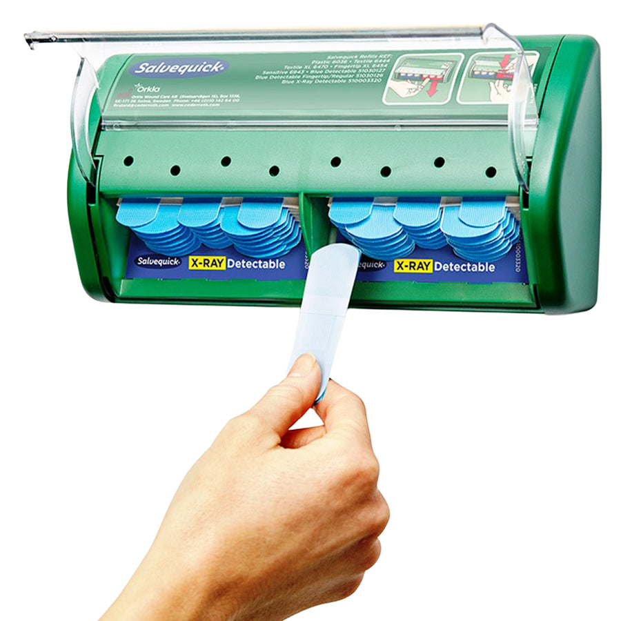 Salvequick X-Ray Detectable Pflasterspender | röntgen- & metalldetektierbare Pflaster | für Lebensmittelbereiche | Cederroth 510003295