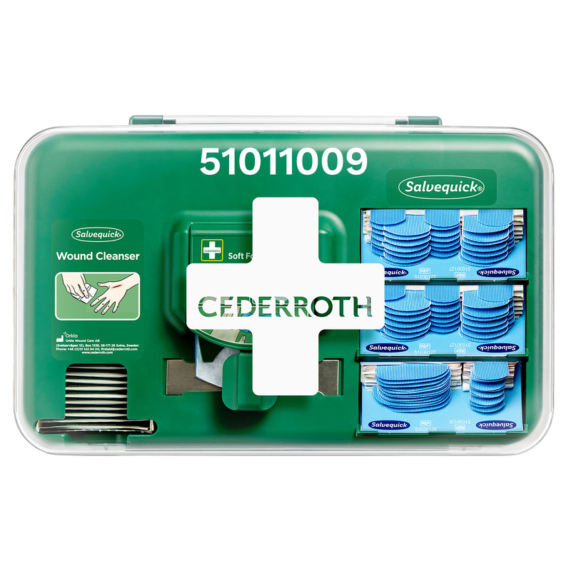 Pflasterspender Plus Blau | Wound Care Dispenser Blue | für Wundreiniger, Pflaster & Soft Foam Bandage | Cederroth 51011009