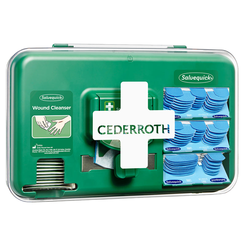 Pflasterspender Plus Blau | Wound Care Dispenser Blue | für Wundreiniger, Pflaster & Soft Foam Bandage | Cederroth 51011009