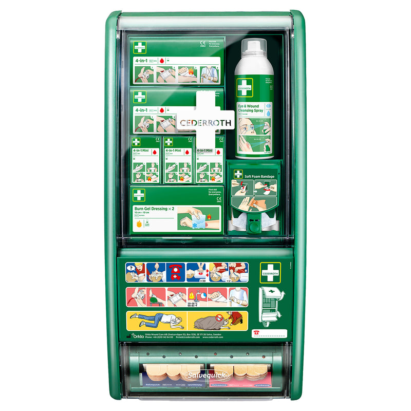 First Aid Station Set DIN 13157 | Erste-Hilfe-Station & DIN-Koffer | stationär & mobil einsetzbar | Cederroth 51011032