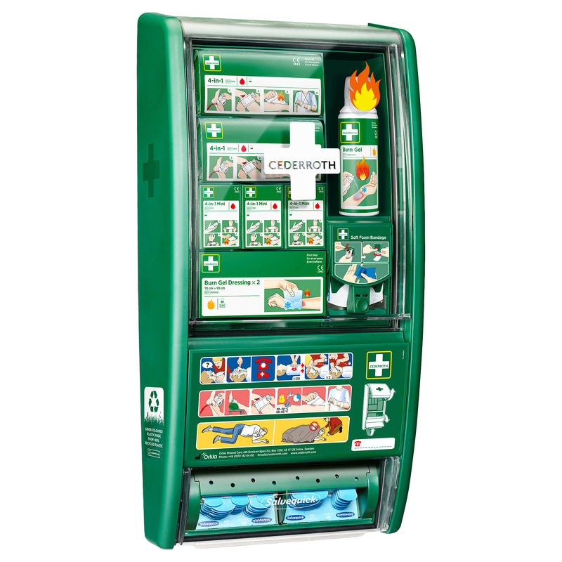 First Aid & Burn Station Set DIN 13157 | Erste-Hilfe-Station & DIN-Koffer | für Verbrennungen & mobile Einsätze | Cederroth 51011008