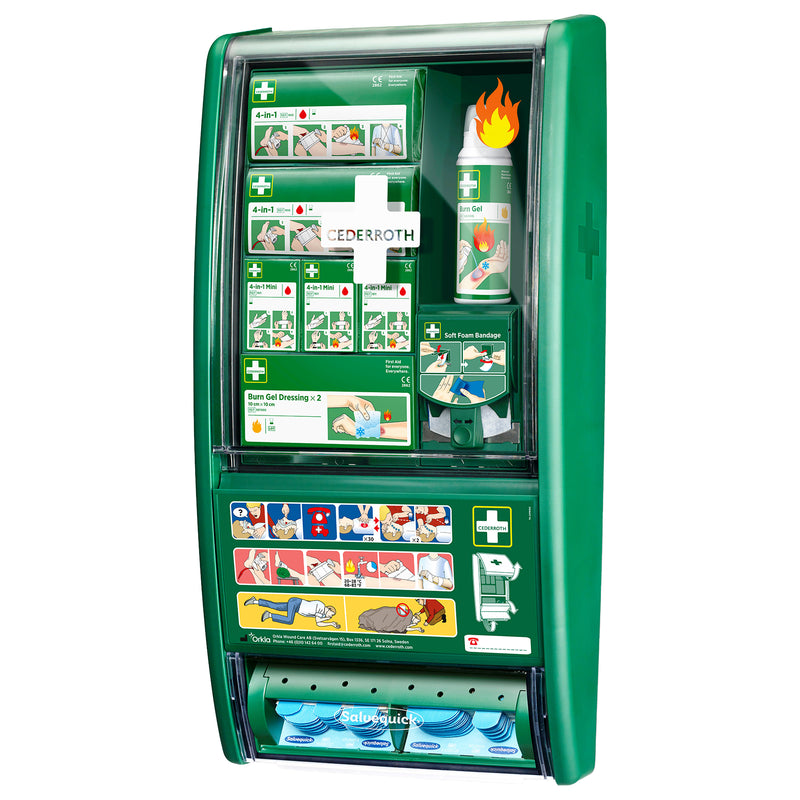 First Aid & Burn Station Set DIN 13157 | Erste-Hilfe-Station & DIN-Koffer | für Verbrennungen & mobile Einsätze | Cederroth 51011008