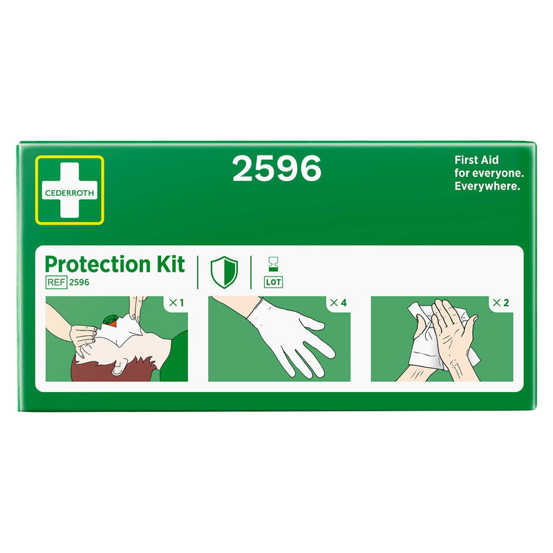 Schutzpaket | PSA-Kit | Helfer-Schutz-Kit | Beatmungsmaske, Handschuhe & Reinigungstücher | Cederroth 2596