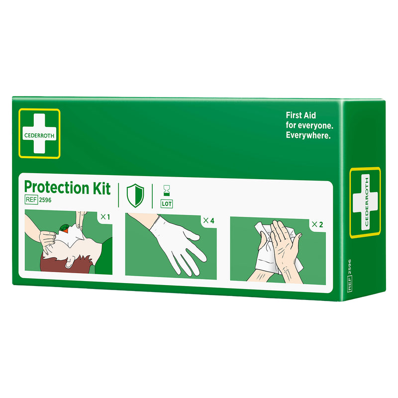 Schutzpaket | PSA-Kit | Helfer-Schutz-Kit | Beatmungsmaske, Handschuhe & Reinigungstücher | Cederroth 2596