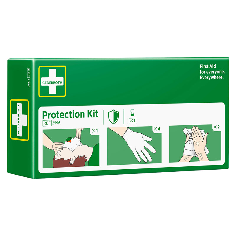 Schutzpaket | PSA-Kit | Helfer-Schutz-Kit | Beatmungsmaske, Handschuhe & Reinigungstücher | Cederroth 2596