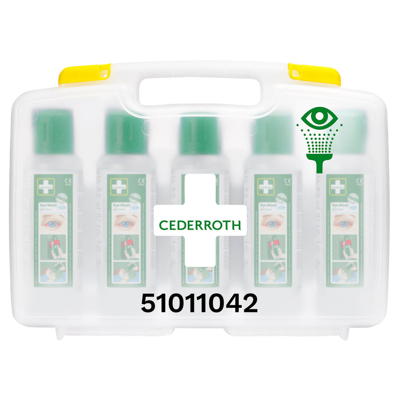 Augenduschen-Koffer | 5 x 500 ml Augendusche | tragbar & staubgeschützt | für mobile Einsätze | Cederroth 51011042