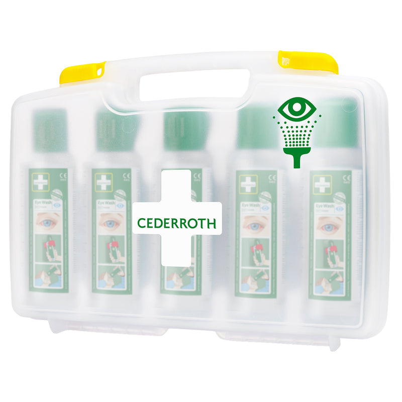 Augenduschen-Koffer | 5 x 500 ml Augendusche | tragbar & staubgeschützt | für mobile Einsätze | Cederroth 51011042