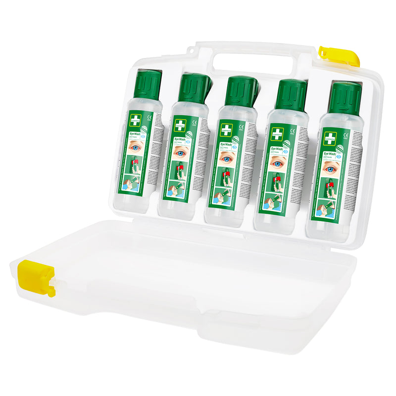 Augenduschen-Koffer | 5 x 500 ml Augendusche | tragbar & staubgeschützt | für mobile Einsätze | Cederroth 51011042